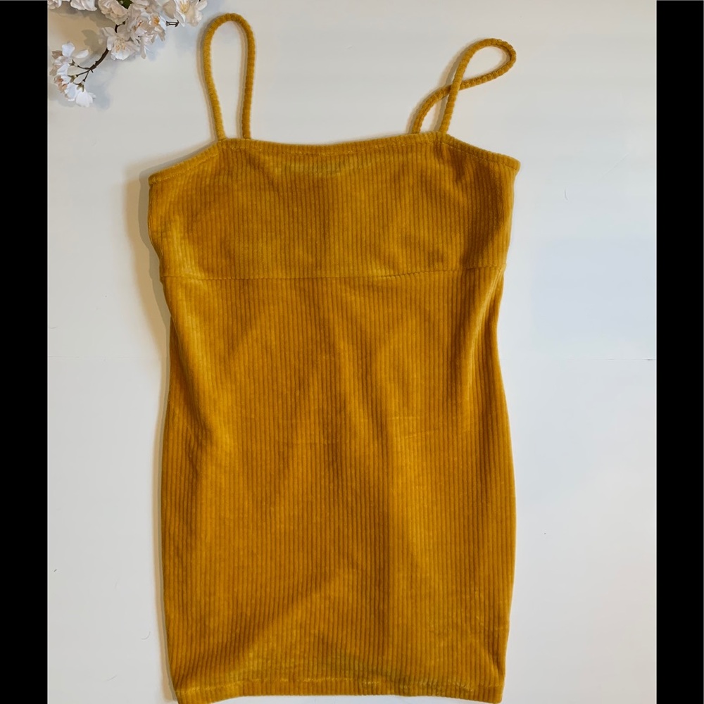 Ribbed corduroy tank dress